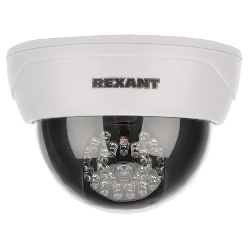 Муляж видеокамеры внутренней установки RX-305 REXANT с имитацией работы и наклейкой в комплекте муляж видеонаблюдения на солнечной батарее водонепроницаемая поддельная камера видеонаблюдения с мигающим красным светодиодом с защито