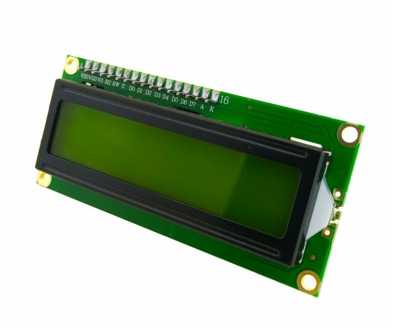 фото Символьный дисплей 1602 + I2C конвертер (распаян) - зеленый