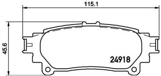 Дисковые тормозные колодки задние NISSHINBO NP-1111 для Toyota Fortuner, Toyota Highlander, Lexus RX (4 шт.)