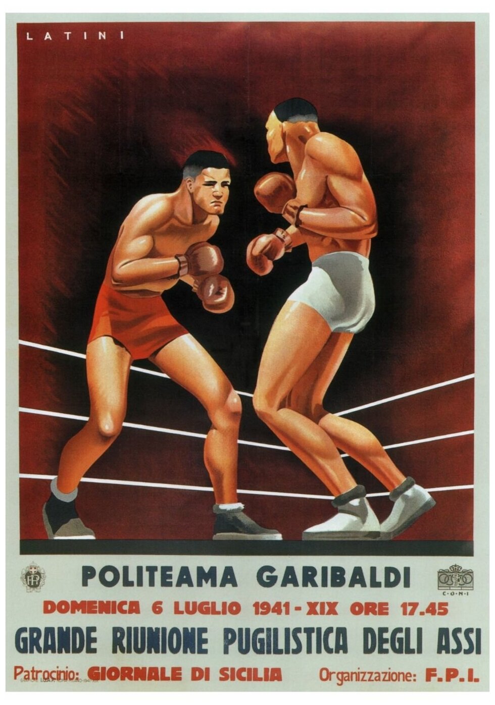 Постер / Плакат / Картина на холсте Бокс - Большой бокс 40x50 см в подарочном тубусе