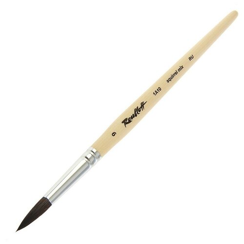 Кисть белка микс Roubloff № 9 круглая, короткая ручка, 1A10