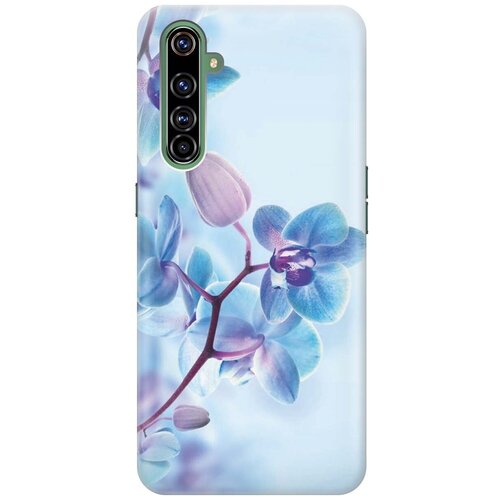 фото Ультратонкий силиконовый чехол-накладка для realme x50 pro с принтом "синий цветок на синем" gosso