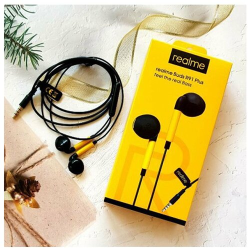 фото Проводные наушники realme с разъемом aux / наушники проводные