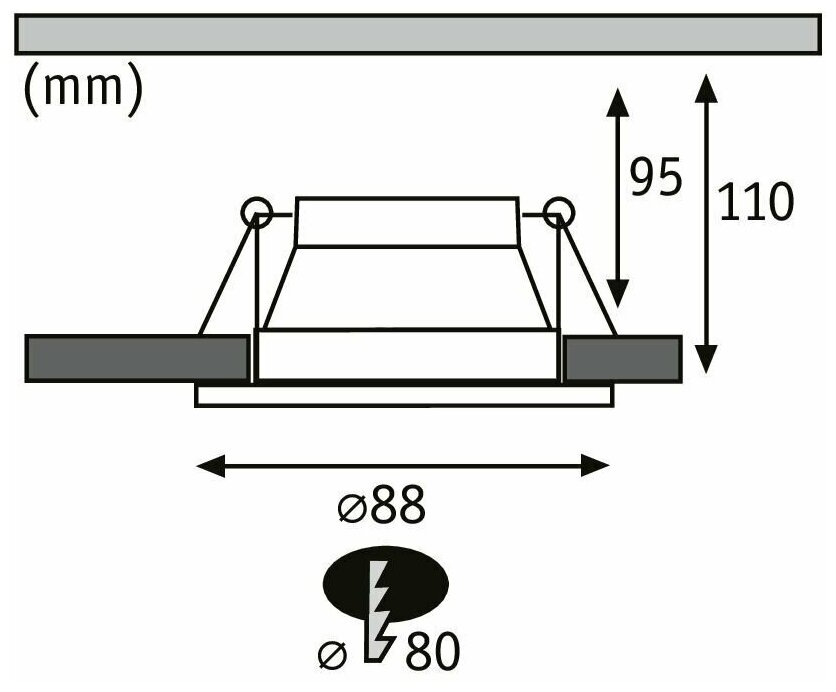 Светильник встраиваемый Paulmann Cole D88мм макс10Вт GU10 IP23 230В Белый/Черный Без лампы 93394