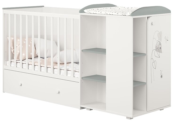 фото Кроватка Polini Kids French 800 Amis с комодом (трансформер), трансформер