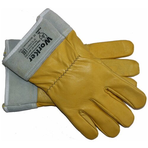 Перчатки кожаные антивибрационные WorKer, 3 пары перчатки комбинированные кожаные worker усиленные 3 пары