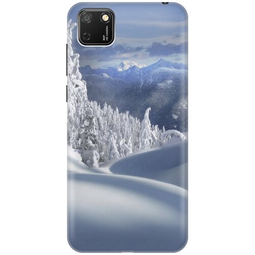 фото Силиконовый чехол на huawei y5p / honor 9s / хуавей у5р / хонор 9 эс с принтом "заснеженный лес и горы gosso