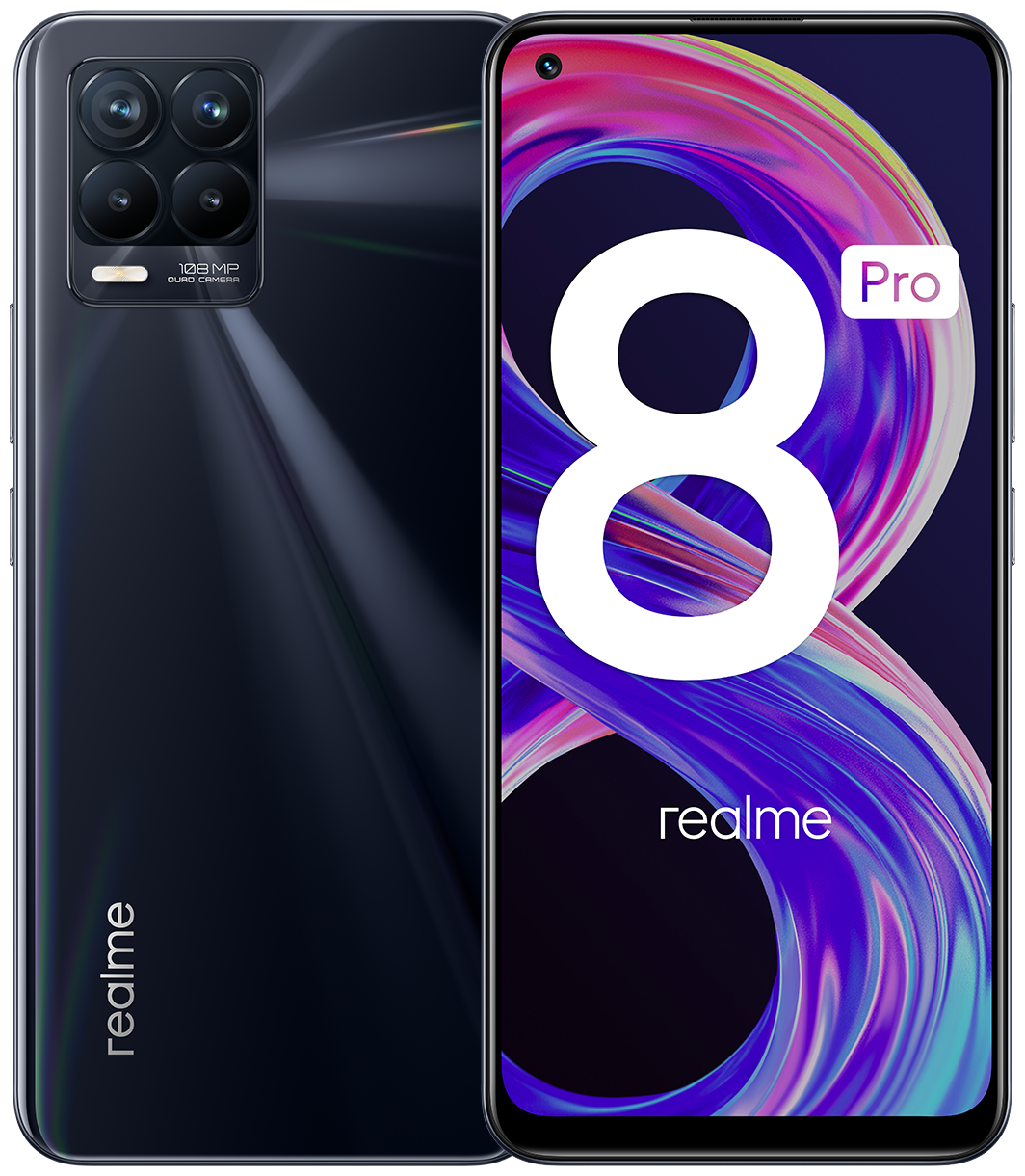 Смартфон realme 8 Pro 6/128 ГБ Global, Dual nano SIM, Punk Black