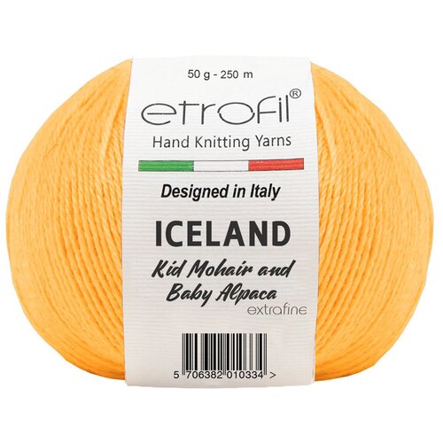 Пряжа для вязания Etrofil 'ICELAND' 50гр 250м (10% кид мохер, 5% беби альпака, 55% полиамид, 30% вискоза) (70420 горчичный), 10 мотков