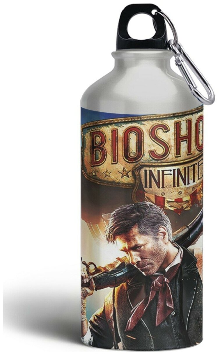 Бутылка спортивная,туристическая фляга, 500мл с карабином Bioshock - 2