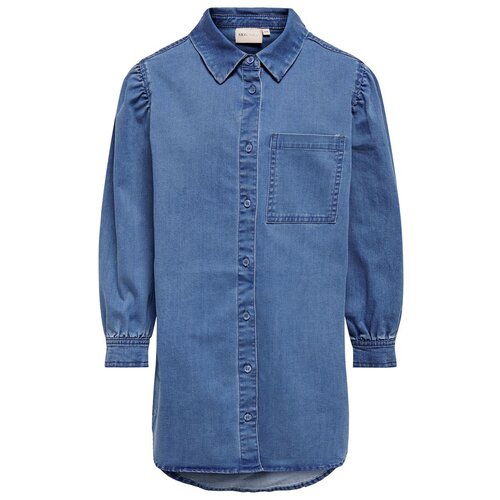 фото Only, рубашка для девочки, цвет: синий, размер: 140