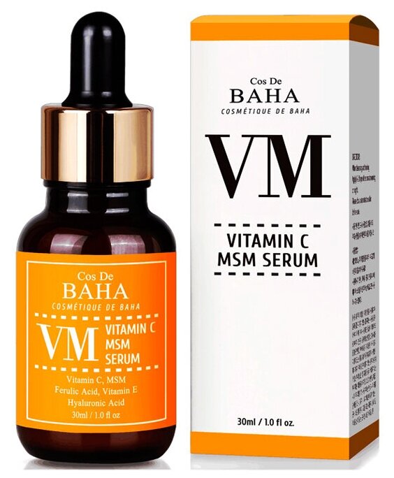 COS DE BAHA Сыворотка для лица с витамином C и феруловой кислотой. Vitamin C MSM Serum (VM), 30 мл.