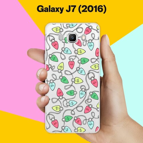 Силиконовый чехол на Samsung Galaxy J7 (2016) Гирлянда / для Самсунг Галакси Джей 7 (2016) матовый силиконовый чехол дед мороз в венке на samsung galaxy j7 2016 самсунг галакси джей 7 2016