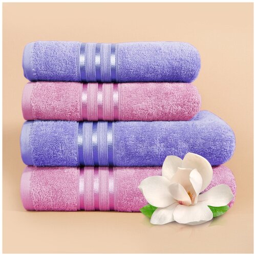 фото Набор из 4 полотенец harmonika цвет: лиловый, сиреневый (50х80 см - 2 шт, 70х130 см - 2 шт) dome