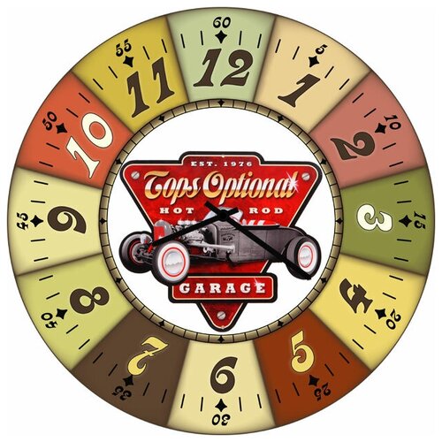 фото Svs настенные часы svs 3002406 garage hot rod