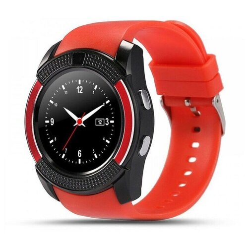 фото Умные часы smartwatch v8 круглые красный