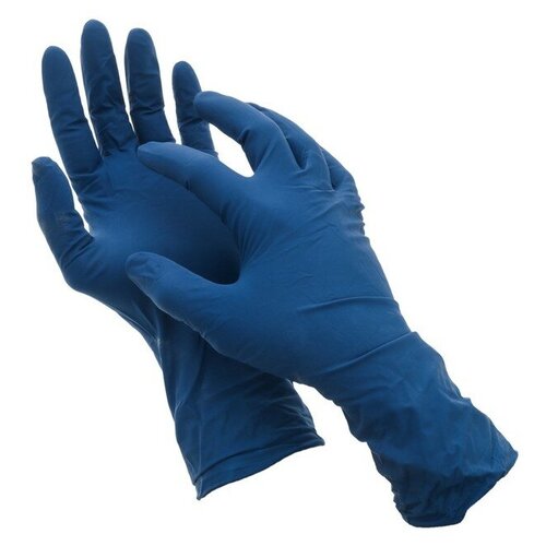 Перчатки A.D.M. латексные неопудренные, размер XL, 50 шт/уп, цвет синий