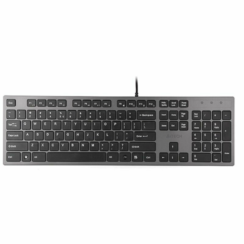 A4Tech Клавиатура A4 KV-300H, серый/черный USB slim