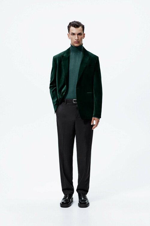 Пиджак Zara, размер 52, зеленый