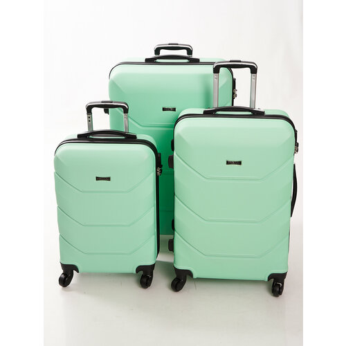 комплект чемоданов yel 683 3 шт 90 л размер s m l бирюзовый Комплект чемоданов Freedom 29827, 90 л, размер S/M/L, бирюзовый, синий