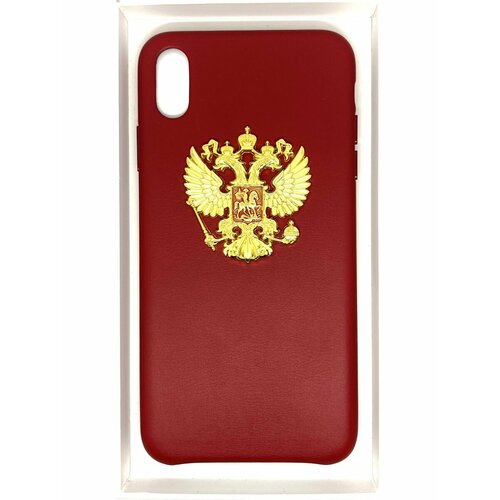 Leather Case для iPhone XS Max Кожа с Гербом России