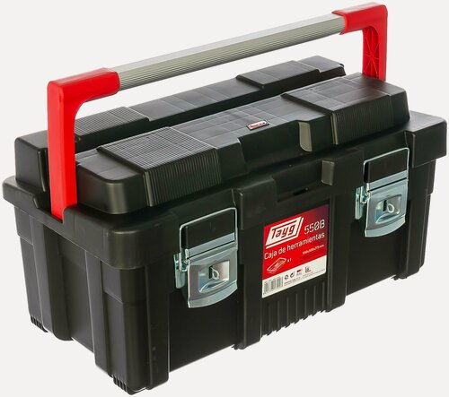 Изображение товара Ящик для инструмента TAYG №550-В с лотком и ручкой-фиксатором, черный, 550х300х275 мм