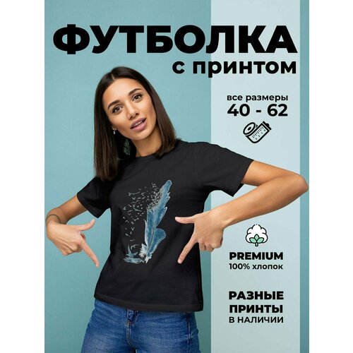 фото Футболка размер 48, черный нет бренда
