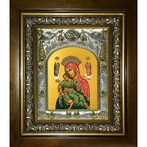 Икона Божья Матерь Киккская, 14x18 см, в деревянном киоте 20х24 см, арт вк-5150