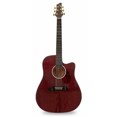 NG DM411SC BR акустическая гитара, цвет вишневый, чехол в комплекте вишневый