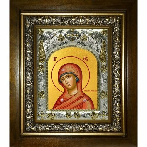 Икона Божья Матерь Огневидная, 14x18 см, в деревянном киоте 20х24 см, арт вк-5161