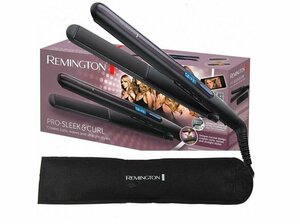 Выпрямитель для волос Remington PRO-Sleek & Curl S6505, керамическое покрытие, закругленные концы, ЖК-дисплей, 150 - 230 C, функция Heat Boost110 мм