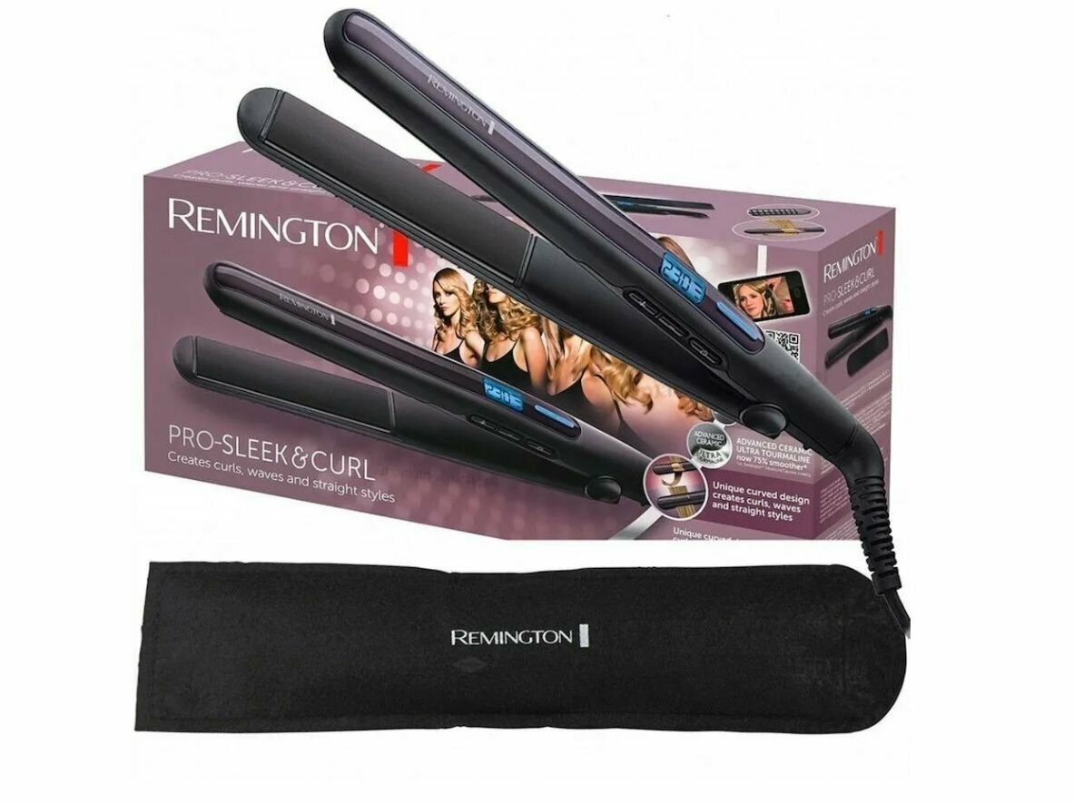 Выпрямитель для волос Remington PRO-Sleek & Curl S6505, керамическое покрытие, закругленные концы, ЖК-дисплей, 150 - 230 C, функция Heat Boost110 мм - фотография № 20