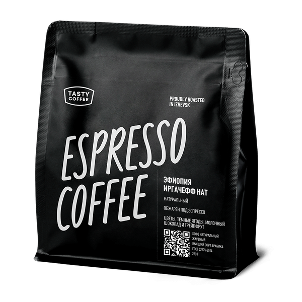 Кофе для эспрессо Эфиопия Иргачефф Tasty Coffee, в зернах, 1000 г
