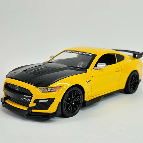 Машина игрушка металлическая инерционная Ford Mustang Yellow / Форд Мустанг желтный 1:24