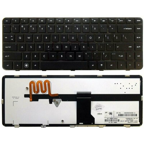 Клавиатура для ноутбука HP Pavilion dm4-1000, dv5-2000 черная, с подсветкой шлейф матрицы для ноутбука hp pavilion dm4 1000 dm4 2000 6017b0262701