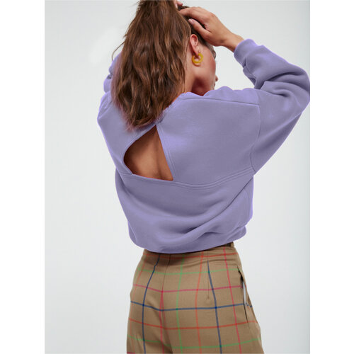 Свитшот OYK, оверсайз, средней длины, без карманов, размер 48, фиолетовый