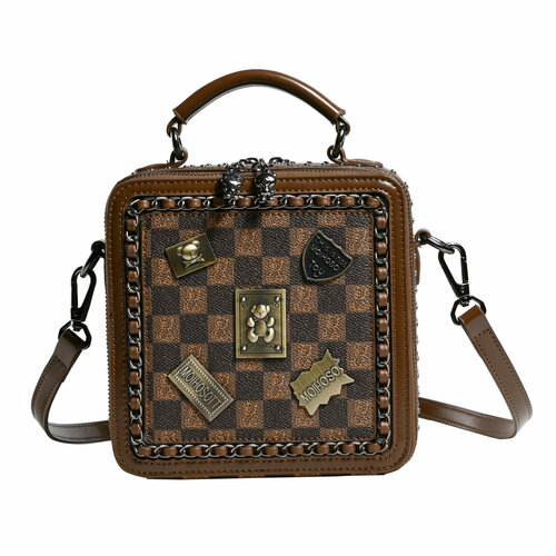 фото Сумка кросс-боди beibaobao, фактура матовая, коричневый