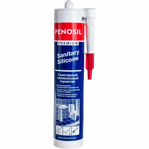 Санитарный силиконовый герметик Penosil Premium penosil герметик силиконовый прозрачный санитарный 280мл penosil