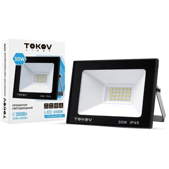 Светодиодный прожектор Tokov Light 30Вт 1700лм 6500К IP65 черн. TKL-FL/LED-30-6.5K-IP65