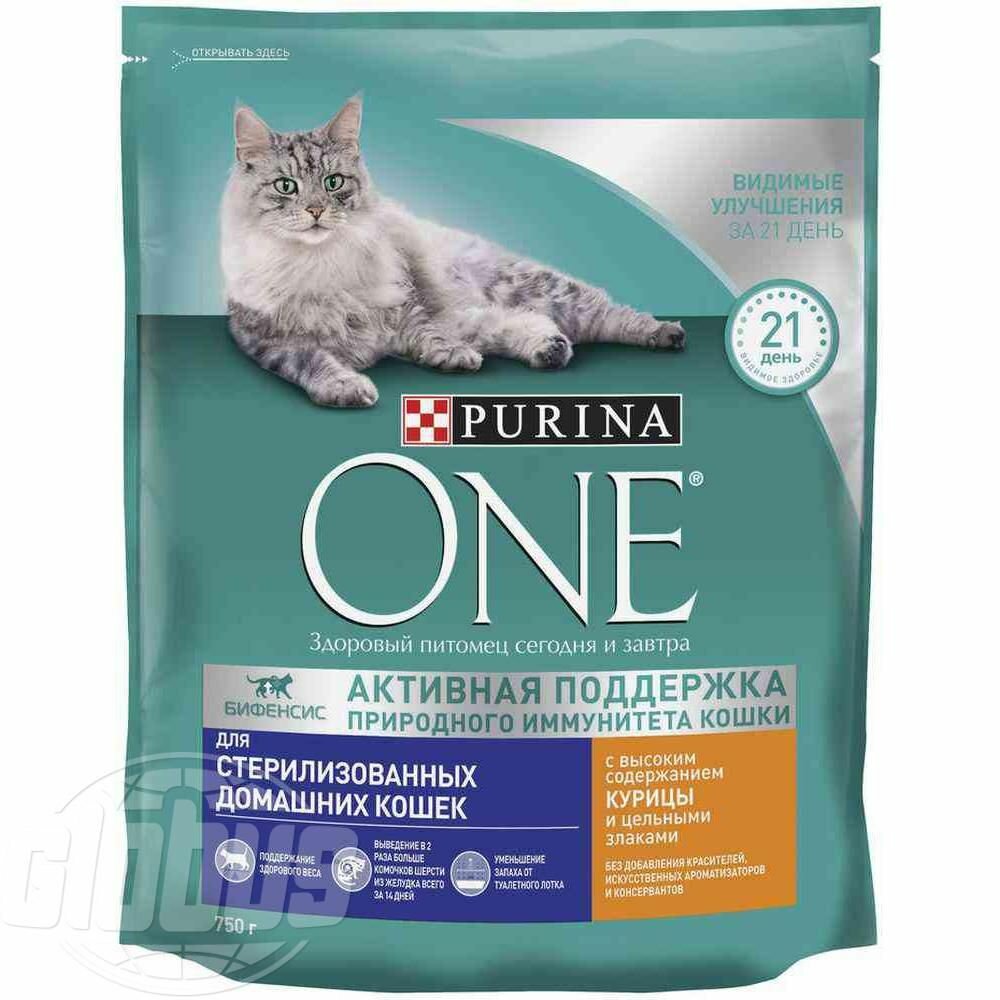 Сухой корм Purina One Sterilized с курицей и цельными злаками для домашних стерилизованных кошек и котов 750 г - фотография № 3