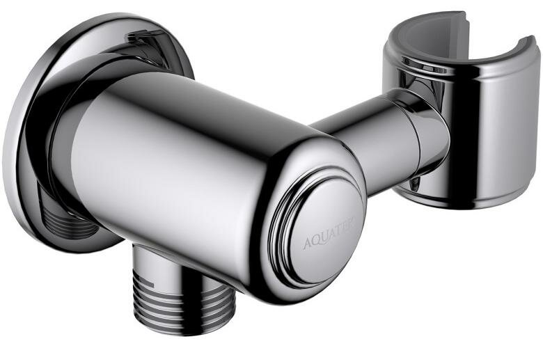 фото Шланговое подсоединение с держателем Aquatek Классик, хром AQ2462CR