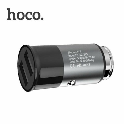 Автомобильное зарядное устройство на 2 USB, Hoco Z17A Sure Dual Ports Car Charger 3.1А автомобильное зарядное устройство hoco z40 superior dual port car charger черный