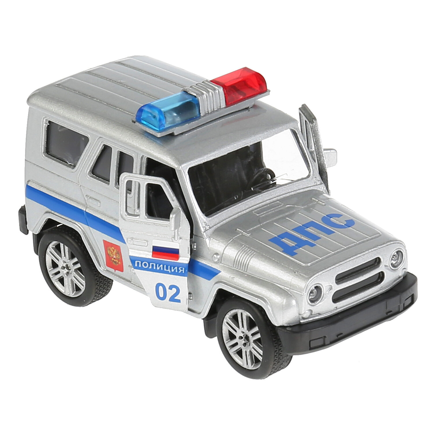 Машинка инерционная для мальчиков UAZ HUNTER полиция Технопарк