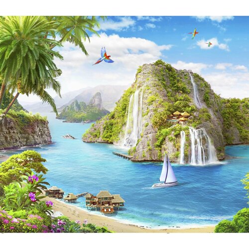 Алмазная мозаика на подрамнике 40х50, Остров мечты