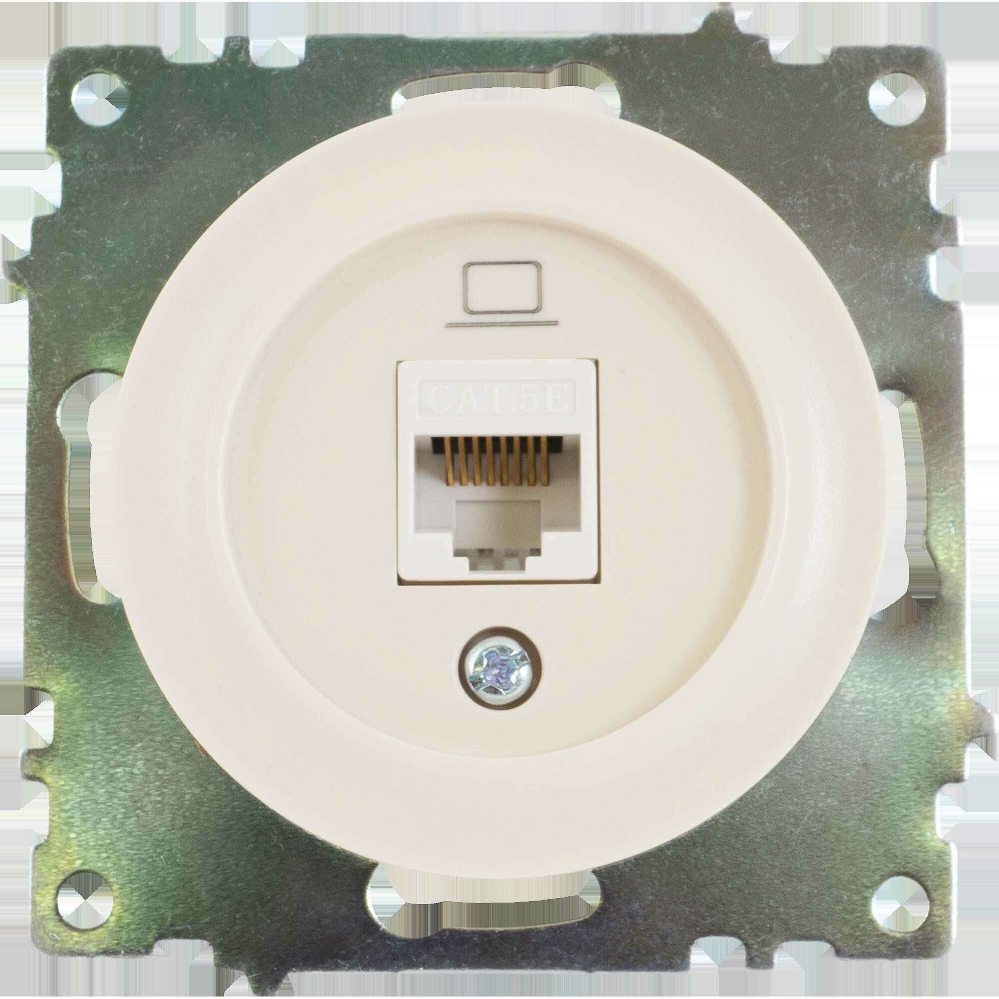 Розетка компьютерная встраиваемая Onekey Florence RJ45 UTP cat 5 цвет бежевый