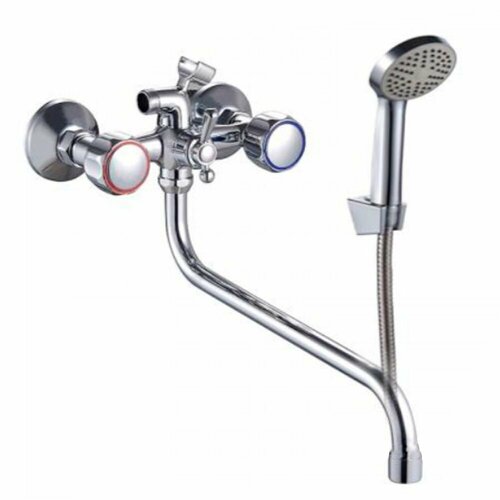 Смеситель дванны Baizheng K1731-G22-Y02 маховики длинный излив S-нос дивертер в корпусе хром 2645₽