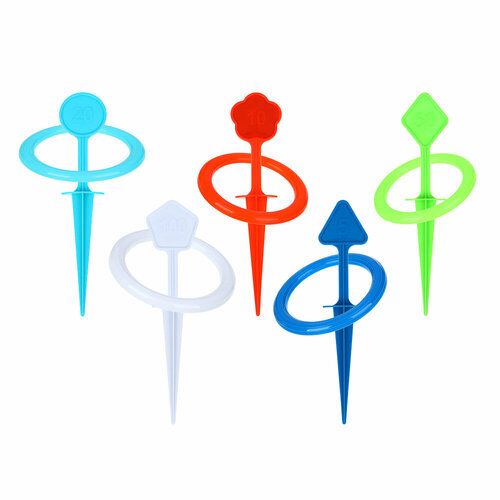 SILAPRO Набор детский для игр на пляже стержни 24см- 5шт кольца 14см-5шт пластик 456₽