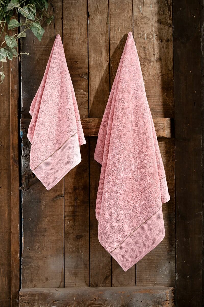 Полотенце для рук махровое жаккард 50x90 Emely Розовый