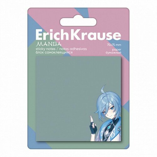 Блок с липким краем бумажный 75х75 мм ErichKrause Manga 50 листов 331₽