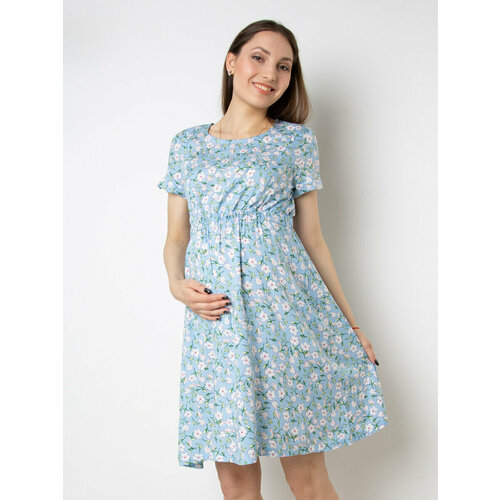 Платье Мамуля Красотуля, размер 44, белый, голубой